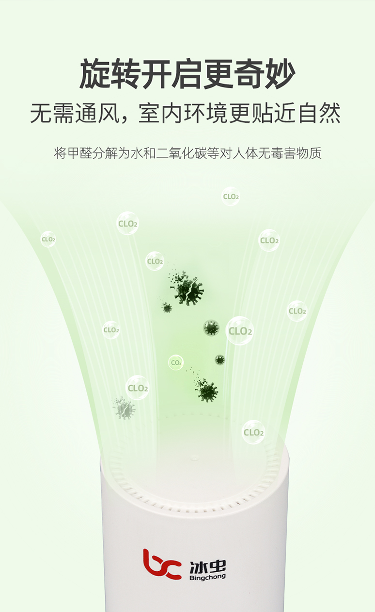 冰虫PLM除甲醛神器（除醛小白）-无需通风，旋转开启即可除甲醛